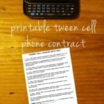 Printable Tween Cell Phone Contract