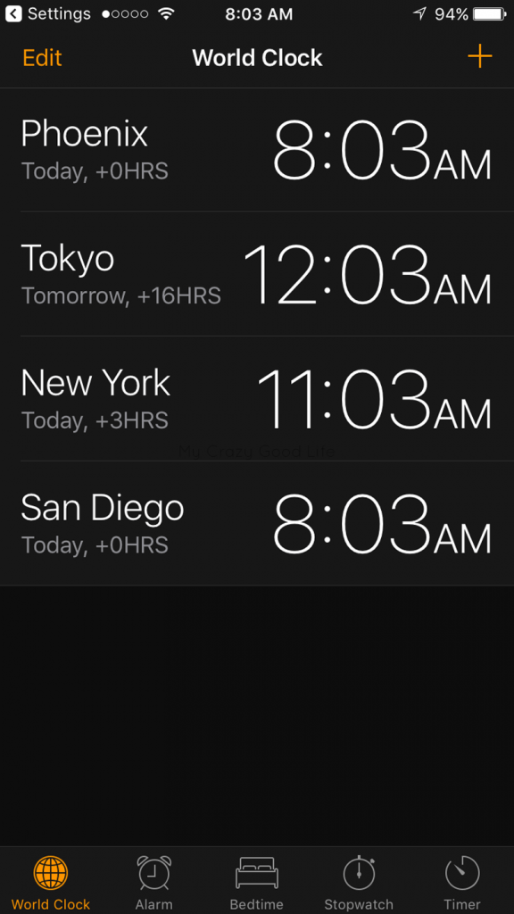 New for iOS 10 is a redesigned clock app. You will notice right from the start that it’s a lot darker...no more retina burns late at night or early in the morning!