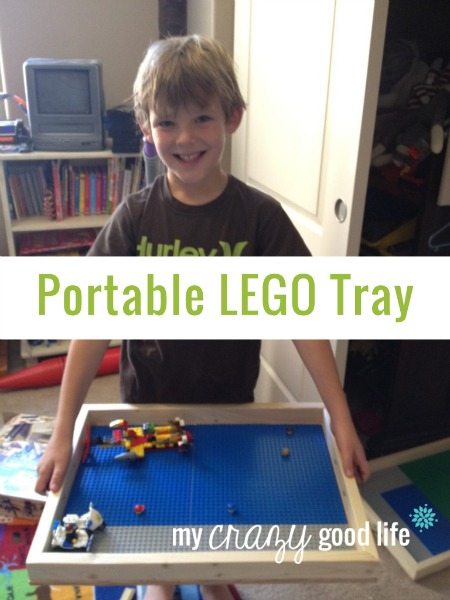 We made this awesome Portable LEGO Tray last weekend! It was a pretty easy DIY project, and one that is perfect for a LEGO lover! 
