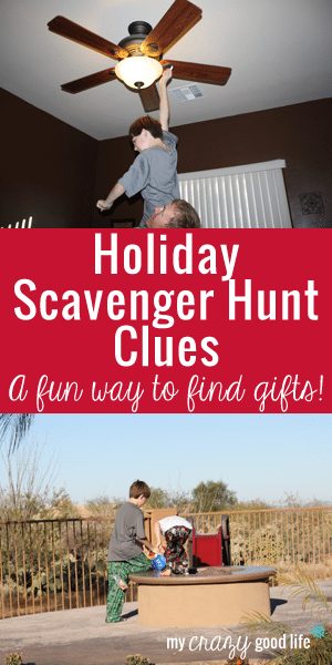As kids get older they ask for more expensive gifts, which of course means less under the tree. A Holiday Scavenger hunt can make present time last longer! 