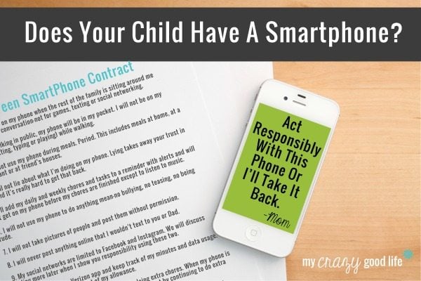Does Your Child Have A Smartphone? {Printable Cell Phone Contract For Kids}