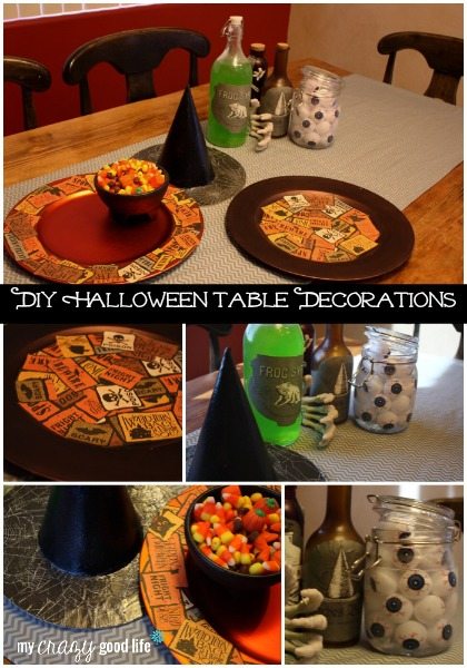 DIY Decoupage Halloween Table Decorations #MSHalloween