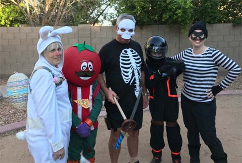 a family in fortnite costumes