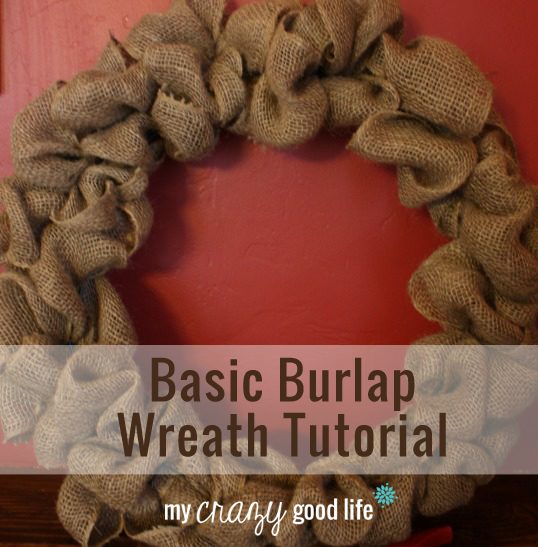 image of a burlap wreath with text