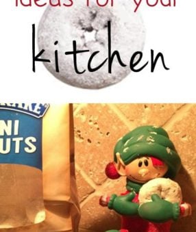 Here are some fun and easy ideas for your elf on the shelf in your kitchen! It's always an easy place to hide the elf, since the kids aren't in there at night!