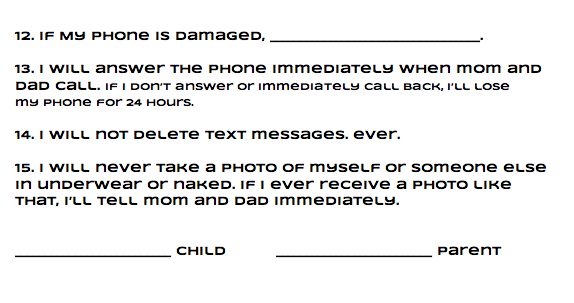 Tween Cell Phone Contract