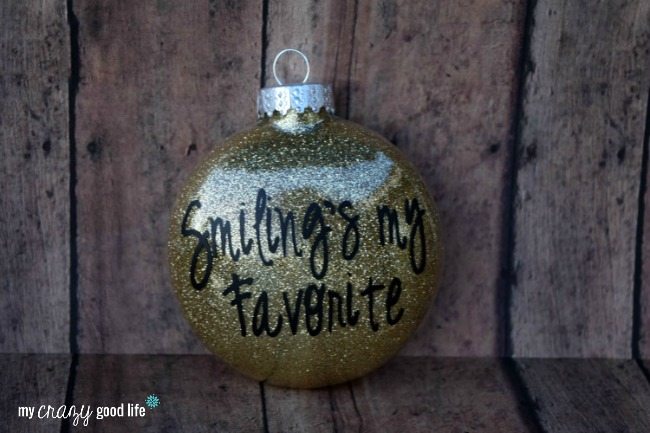 Finished DIY Silhouette Ornament with Glitter