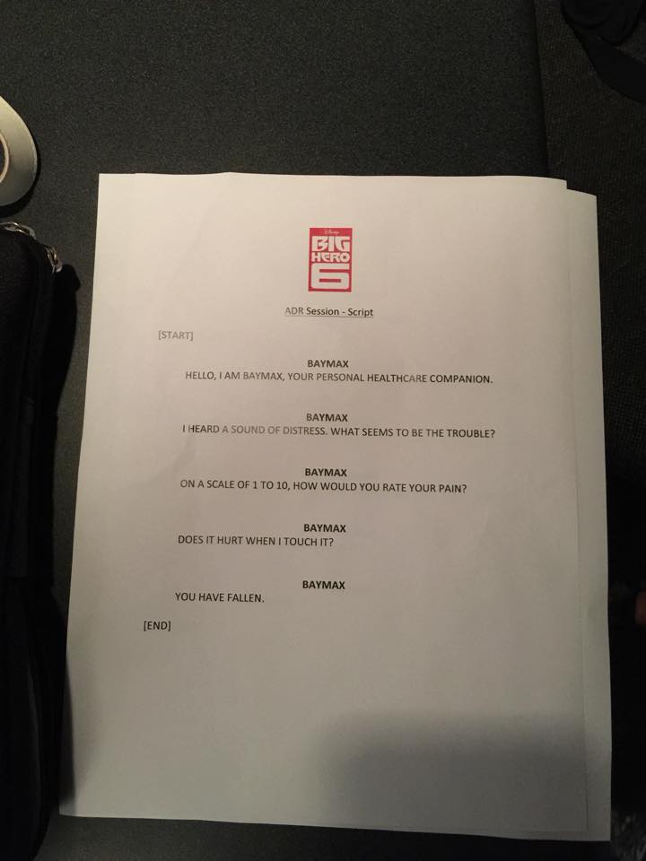 Baymax Voiceover Script