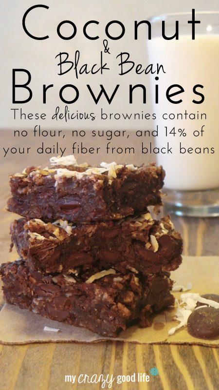 Coconut & Black Bean Brownies - a delicious treat with 14% of your daily fiber!