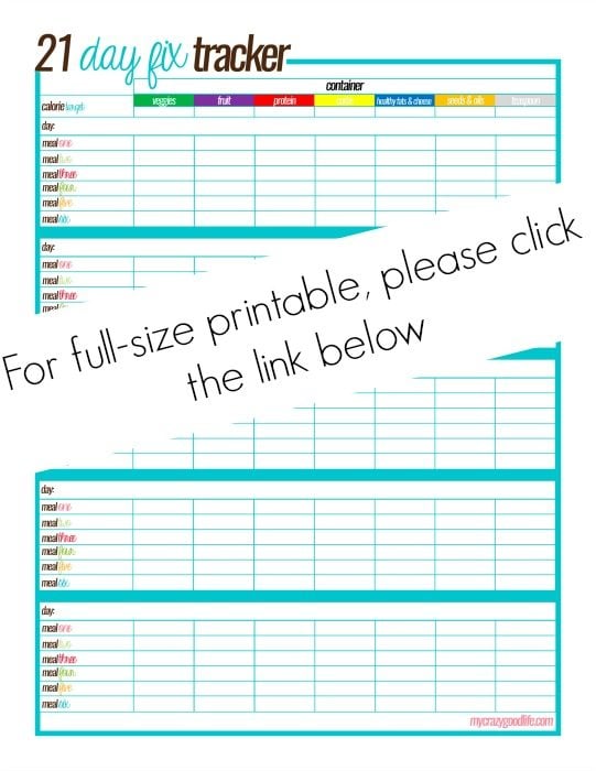 21 day fix calorie tracker