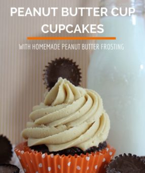 Chocolate Peanut Butter Cup capcakes with homemade peanut butter frosting