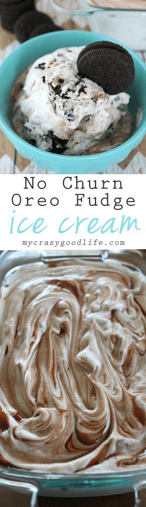 Oreo Fudge Swirl No Churn Ice Cream