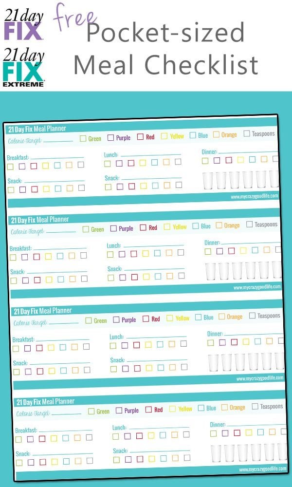 Click here to print your free pocket size meal tracker for the 21 Day Fix! I love that it fits in my pocket or purse and helps me stay on track with my diet!