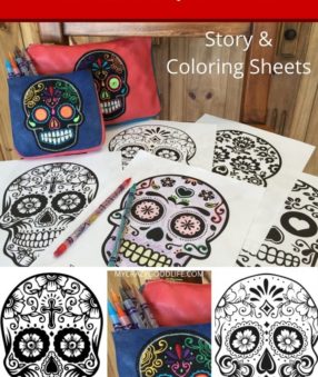 Day of the Dead coloring pages and story