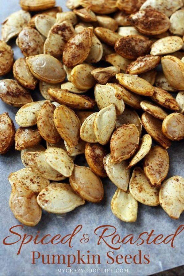 Spiced Roasted Pumpkin Seeds Recipe : My Crazy Good Life