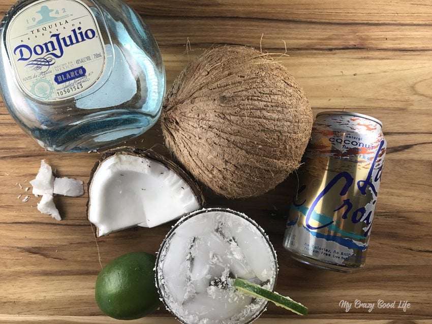 This low cal Coconut Margarita uses just a few ingredients and can take you to the beach... at least mentally. This is one of my favorite LaCroix cocktails... a LaCroix margarita!
