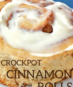 Crockpot Cinnamon Rolls with Cream Cheese Frosting