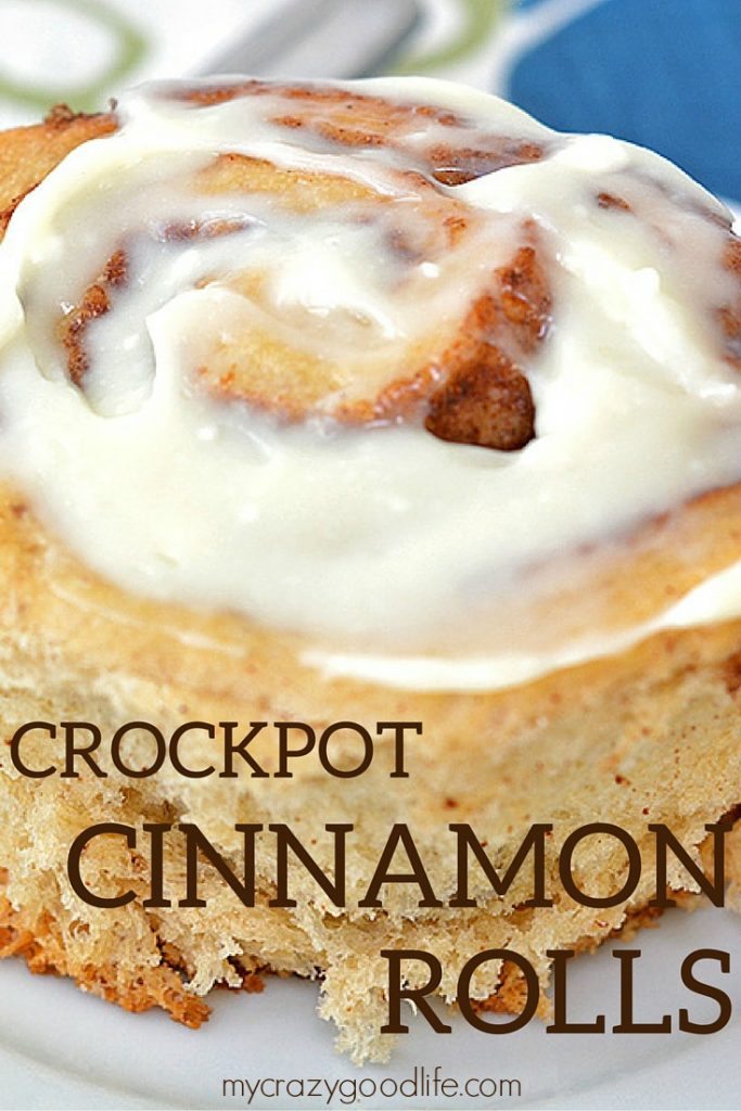 Crockpot Cinnamon Rolls with Cream Cheese Frosting