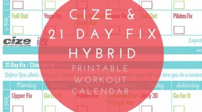 21 Day Fix Cize Hybrid Workout Calendar