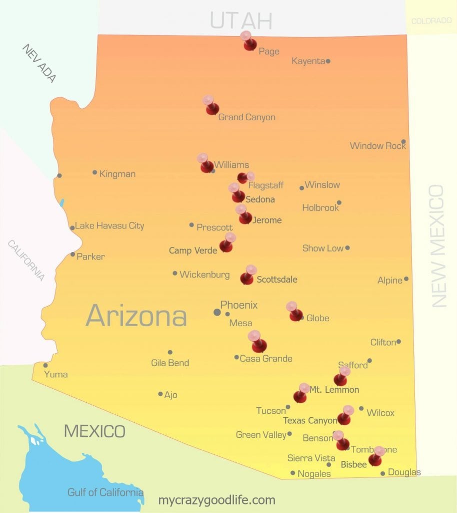 Arizona Road Trip The Places You Must See In AZ   Arizona Road Trip Map 