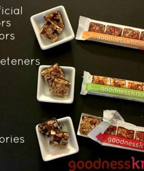 goodnessknows Snack Bars: NO artificial ingredients and only 150 calories each.