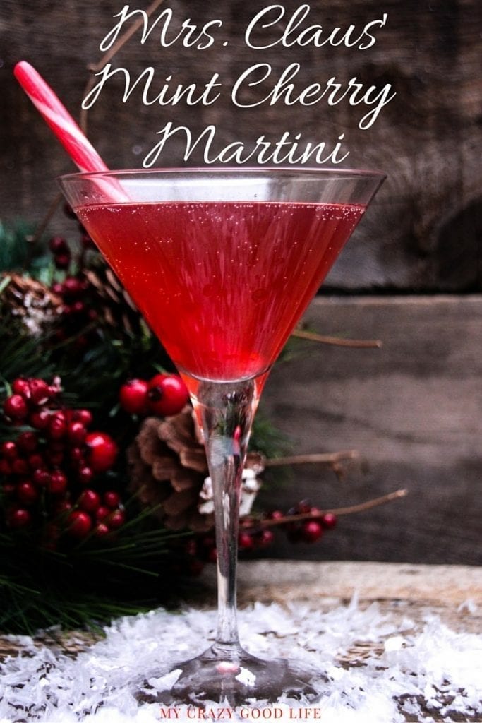 Mrs. Claus' Mint Cherry Martini