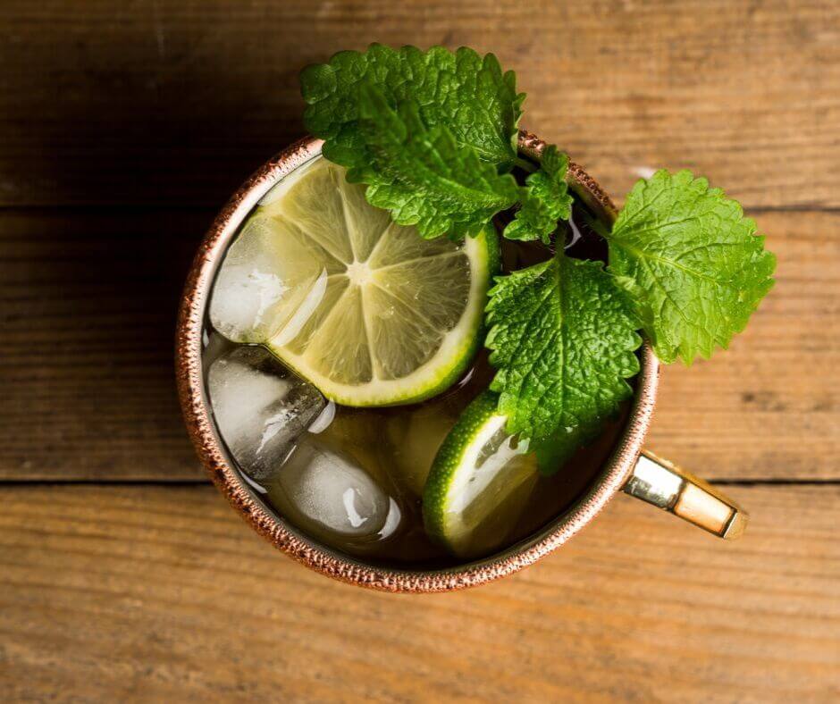 top down view of a Moscow Mule.