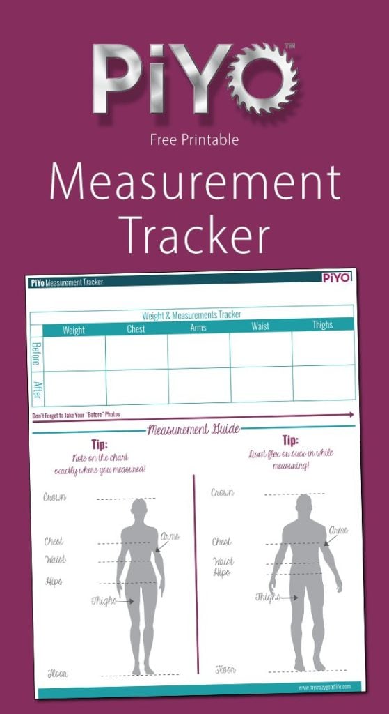 Printable PiYo Measurement Chart