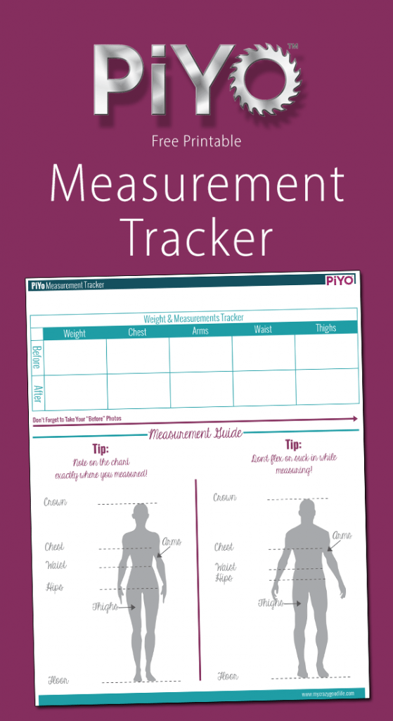 Printable Piyo Measurement Chart My Crazy Good Life