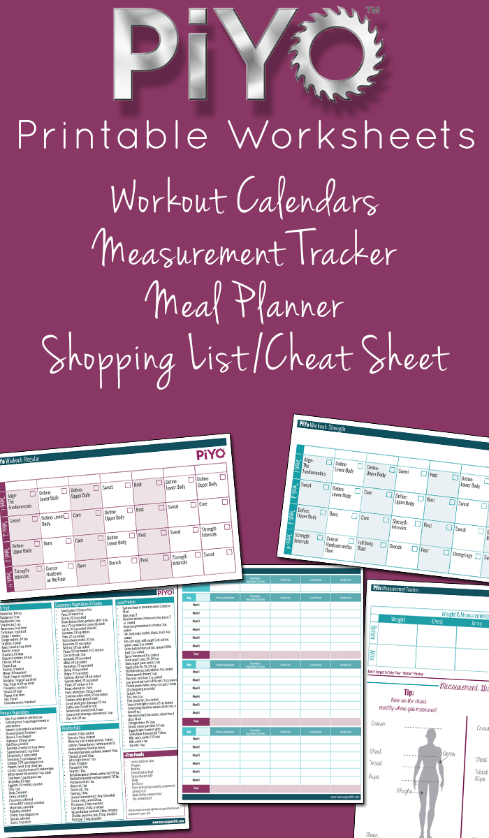 official piyo workout calendar