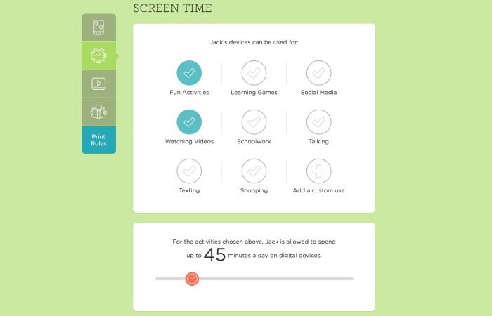 Screentime rules for kids