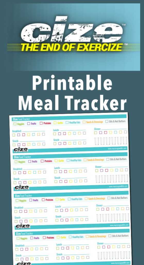 Free Printable Cize Meal Tracker My Crazy Good Life