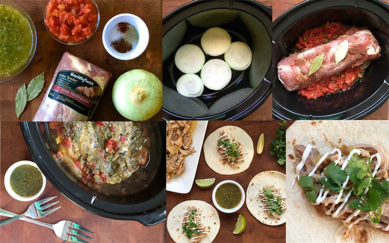 in process collage of how to cook pork carnitas in the instant pot