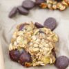 Image of healthy chocolate chip cookie on a linen napkin.