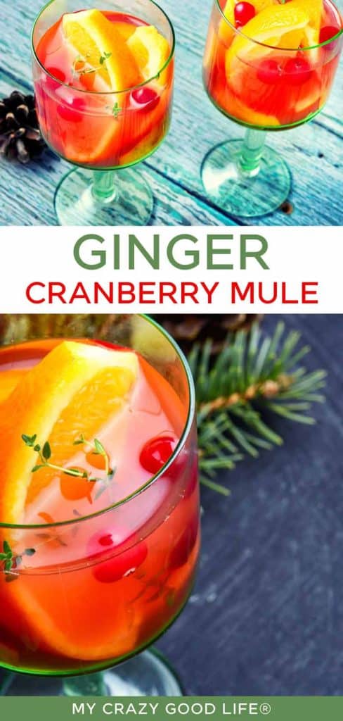 images and text of Cranberry Mule for pinterest