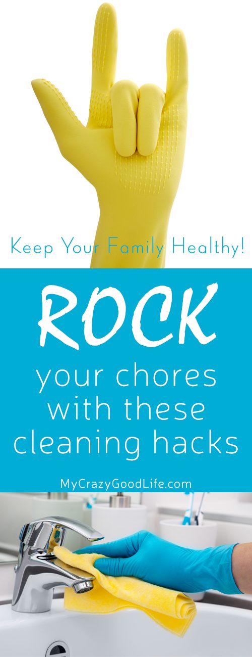 Keeping a clean home is more than just for appearance; it’s for health. In order to help keep our family healthy we clean, but to make it less of a chore, we use hacks. Cleaning hacks, or tips, are ways to make your weekly cleaning day easier. Here are some cleaning hacks to help you ROCK your weekly chores. 