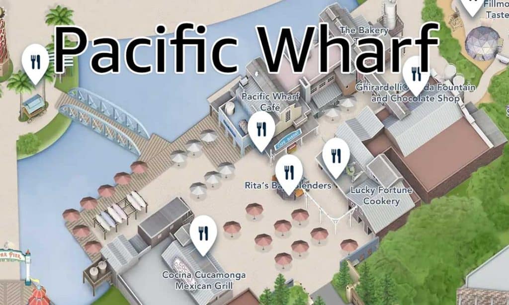 Disney map of Pacific Wharf in California Adventure