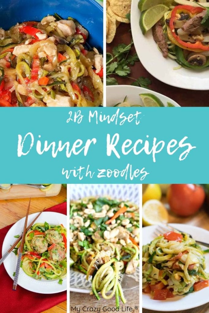 collage of recipe pictures with zoodles