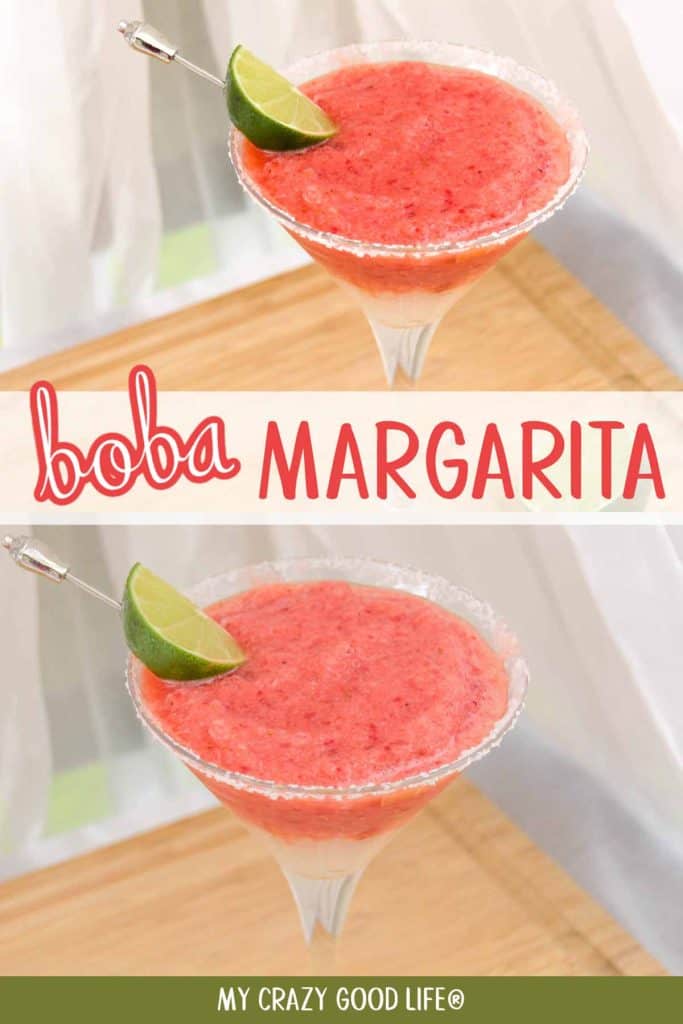 images and text of Boba Margarita for pinterest