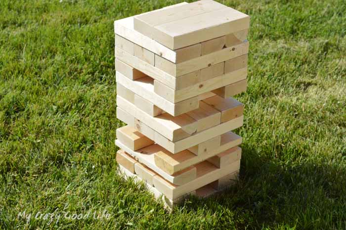 You can easily build this DIY Giant Jenga game for your next party of picnic