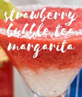 Bubble tea is popping up everywhere around the United States, and now there are bubble tea cocktails too! I thought I'd share this fun Strawberry Bubble Tea Margarita because... well... margaritas :)