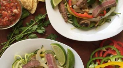Zoodle recipes are so popular right now for good reason–zoodles are delicious and healthy. You can add zucchini noodles to almost any meal and their hearty texture is satisfying and filling. I hope you love these Steak Fajita Zoodles as much as we do.
