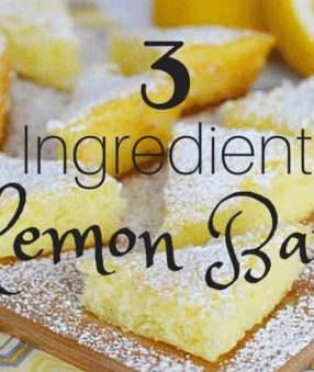 These 3 ingredient lemon bars are the perfect blend of simple and delicious! They're super easy to make and they taste AMAZING!
