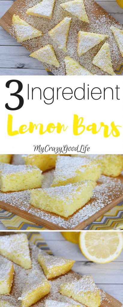 These 3 ingredient lemon bars are the perfect blend of simple and delicious! They're super easy to make and they taste AMAZING! 