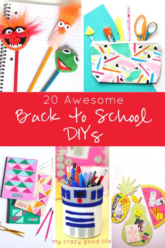 20 Awesome Back to School DIY projects to get your kids excited about the new school year! These fun back to school tutorials are the perfect summer craft project! 