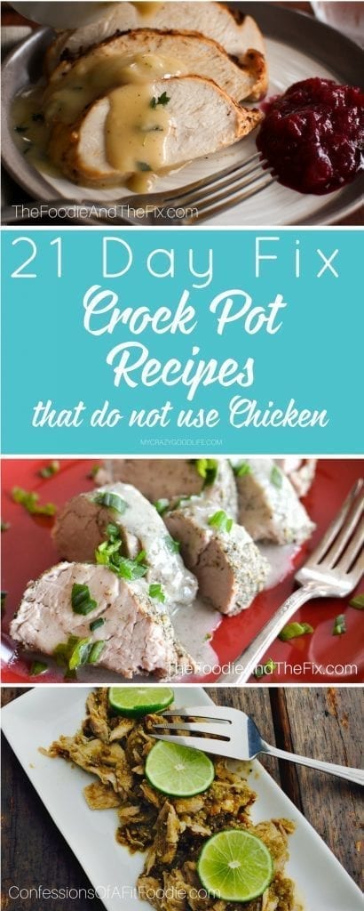 Not all healthy recipes have to use chicken...Don't believe me? Check out these 21 Day Fix Crock Pot Recipes NOT Using Chicken!