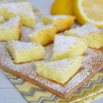 These 3 ingredient lemon bars are the perfect blend of simple and delicious! They're super easy to make and they taste AMAZING!