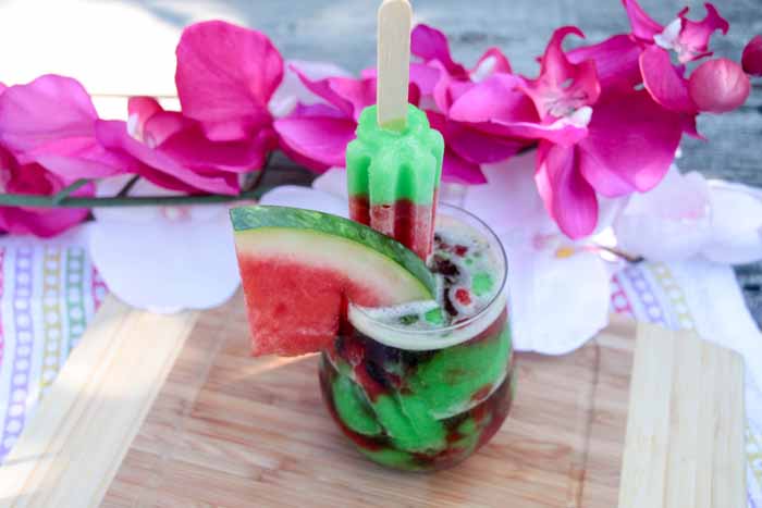 This recipe is super fun and perfect for hot summer days! What could be more delicious than a watermelon slushtail! Sweet, slushie, and cold!