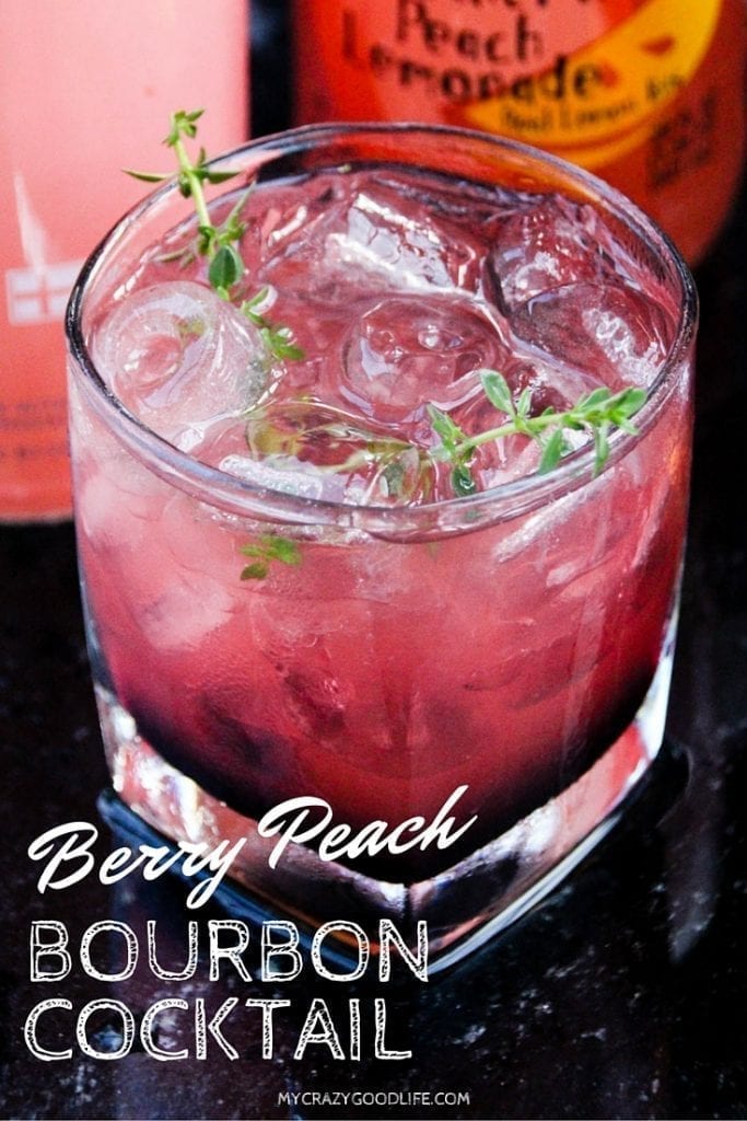 Delicious and hearty, this Berry Peach Bourbon Cocktail will impress your guests! 