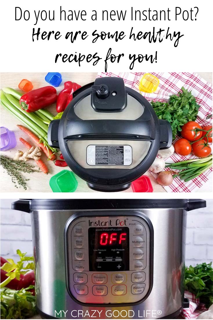 image with text of instant pot and veggies